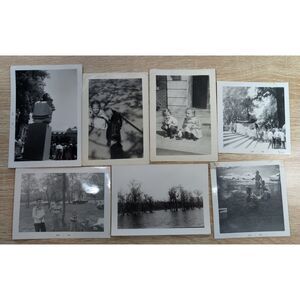 Vintage Snapshot Photo Lot 1957 1958 Black & White Family Photos 7 Pics